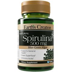 Спирулина Earth's Creation (Spirulina) 500 мг 60 таблеток купить в Киеве и Украине