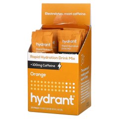 Hydrant, Напиток для быстрого увлажнения, смесь + 100 мг кофеина, апельсин, 12 упаковок, 7,9 г (0,28 унции) каждый купить в Киеве и Украине