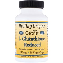 L-глутатион сокращенный, L-Glutathione Reduced, Healthy Origins, 250 мг, 60 капсул купить в Киеве и Украине