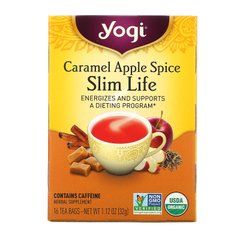 Зеленый чай для похудения Yogi Tea (Slim Life) 16 пакетиков со вкусом яблоко-карамель купить в Киеве и Украине