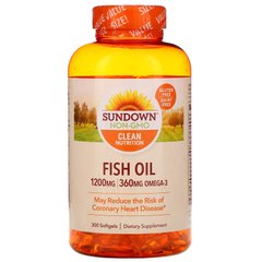 Риб'ячий жир Sundown Naturals (Fish Oil) 1200 мг 300 капсул