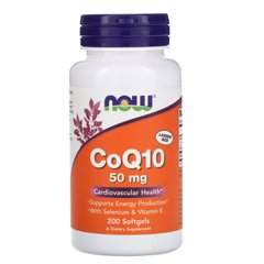 Коензим Q10 з селеном і вітаміном E Now Foods (CoQ10 with Selenium and Vitamin E) 200 капсул