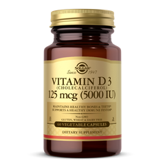 Вітамін Д3 Solgar (Vitamin D3) 125 мкг 5000 МО 60 вегетаріанських капсул