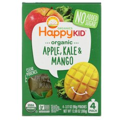 Детское пюре из яблок капусты и манго органик Happy Family Organics (Inc. Twist) 4 пакета по 90 г купить в Киеве и Украине