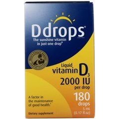 Витамин Д3 Ddrops (Liquid Vitamin D3) 2000 МЕ 5 мл 180 капель купить в Киеве и Украине
