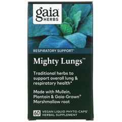 Gaia Herbs, Mighty Lungs, 60 веганських рідких фіто-капсул