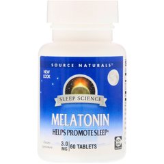 Мелатонин, Melatonin, Source Naturals, 3 мг, 60 таблеток купить в Киеве и Украине