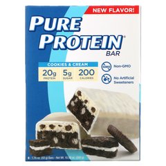 Pure Protein, Протеїнові батончики, печиво та вершки, 6 батончиків, 1,76 унції (50 г) кожен