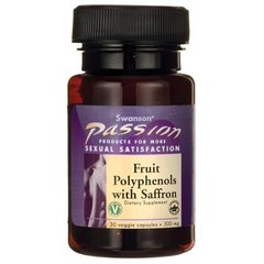 Фруктові поліфеноли з шафраном, Fruit Polyphenols with Saffron, Swanson, 300 мг 30 капсул
