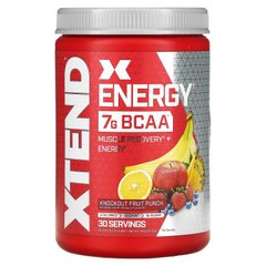 Xtend Energy, Кофеїн повільного вивільнення + амінокислоти з розгалуженим ланцюгом, фруктовий пунш, Scivation, 12,3 унц (348 г)