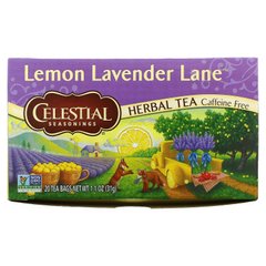 Трав'яний чай, лимонно-лавандовий шлях, без кофеїну, Celestial Seasonings, 20 чайних пакетиків, 1,1 унції (31 г)