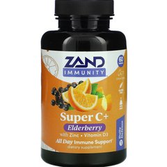 Вітаміни для імунітету бузина цинк та вітамін Д3 Zand (Immunity Super C+ Elderberry with Zinc/Vitamin D3) 60 таблеток