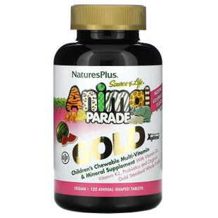 Source of Life, Animal Parade Gold, детские конфеты с мультивитаминами и минералами, вкус арбуза, Nature's Plus, 120 животных купить в Киеве и Украине