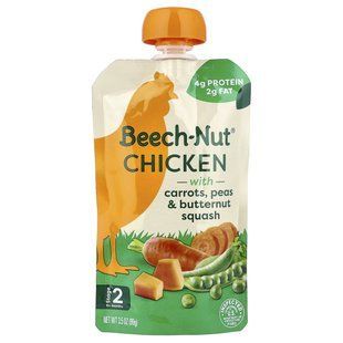 Beech-Nut, Chicken With Carrots, Peas & Butternut Squash, 6+ Months, 3.5 oz (99 g) купить в Киеве и Украине