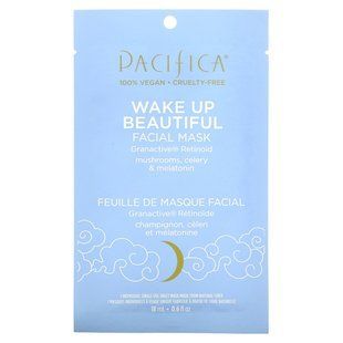 Pacifica, Wake Up Beautiful, Facial Beauty Mask, Granactive Retinoid, 1 Sheet Mask, 0.6 fl oz (18 ml) купить в Киеве и Украине
