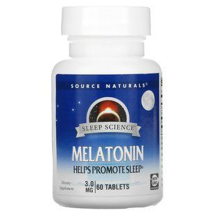 Мелатонин, Melatonin, Source Naturals, 3 мг, 60 таблеток купить в Киеве и Украине