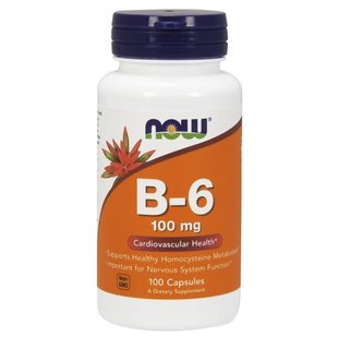 Витамин В6 Now Foods (Vitamin B6) 100 мг 100 капсул купить в Киеве и Украине