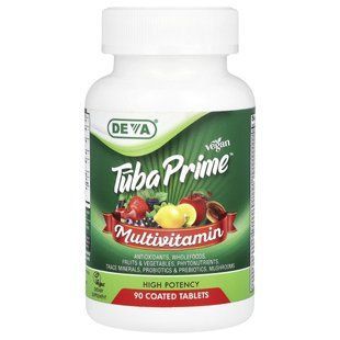 Deva, Мультивитамины Vegan Tuba Prime, высокая эффективность, 90 таблеток, покрытых оболочкой купить в Киеве и Украине