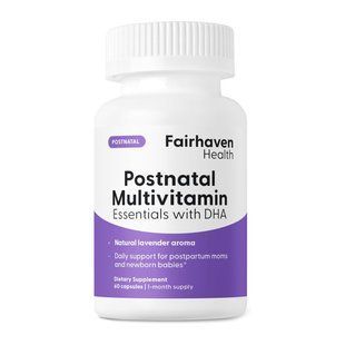 Послеродовые мультивитамины Fairhaven Health (Postnatal Multivitamin Essentials with DHA) 60 капсул купить в Киеве и Украине