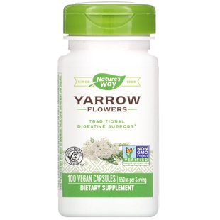 Тысячелистник, Yarrow, Nature's Way, цветы, 325 мг, 100 вегетарианских капсул купить в Киеве и Украине