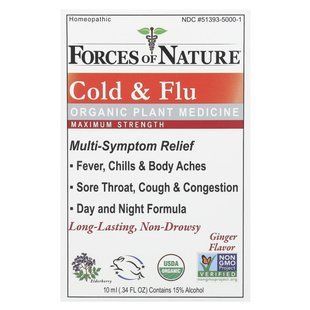 Cold and flu remedy, organic medicine, ImmuneDrops, maximum effect, Forces of Nature, 10 ml