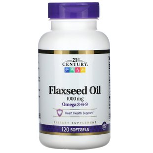 Льняное масло 21st Century (Flaxseed Oil) 1000 мг 120 капсул купить в Киеве и Украине