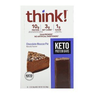 Think !, Keto Protein Bars, Chocolate Mousse Pie, 10 Bars, 1.2 oz (34 g) Each купить в Киеве и Украине