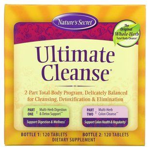 Program for the whole body of 2 parts Natures Secret (Ultimate Cleanse) 120 tablets in each