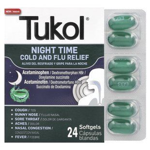 Tukol, Night Time Cold and Flu Relief, 24 Softgels купить в Киеве и Украине