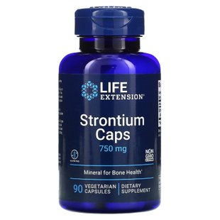 Стронций, минералы для здоровья костей, Strontium Caps, Mineral for Bone Health, Life Extension, 750 мг, 90 растительных капсул купить в Киеве и Украине