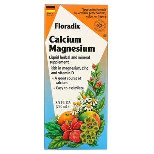 Salus-Haus, Floradix, calcium and magnesium with zinc and vitamin D, Flora, 8.5 fluid ounces (250 ml)