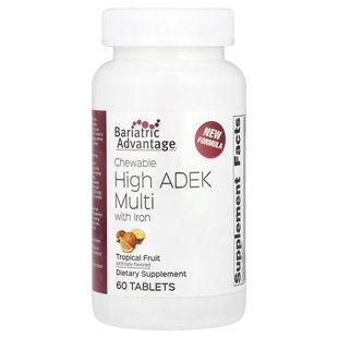 Bariatric Advantage High ADEK Multivitamin Chewable with Iron 60 tablets