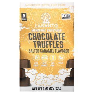 Lakanto, Chocolate Truffles, Salted Caramel, 9 Pieces, 3.63 oz (103 g)