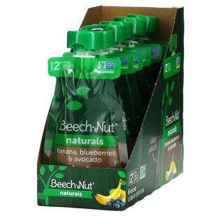 Beech-Nut, Naturals, Stage 2, банан, черника и авокадо, 6 пакетиков по 3,5 унции (99 г) каждый купить в Киеве и Украине
