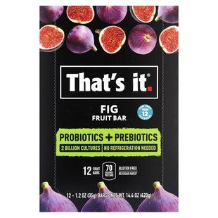 That's It, Prebiotics + Probiotics Fruit Bar, Fig, 12 Bars, 1.2 oz (35 g) Each купить в Киеве и Украине