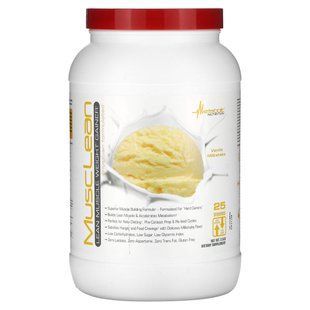 Metabolic Nutrition, MuscLean, засіб для набору сухої м&rsquo;язової маси, ванільний молочний коктейль, 2,5 фунта