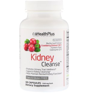 Средство для очищения почек Kidney Cleanse, Health Plus, 550 мг, 60 капсул купить в Киеве и Украине