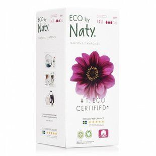 Органические тампоны Super с аппликатором на 3 капли ECO BY NATY Tampons Super Plus Applicator 14 шт купить в Киеве и Украине