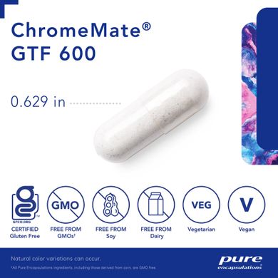 Хром Pure Encapsulations (ChromeMate GTF) 600 мкг 180 капсул