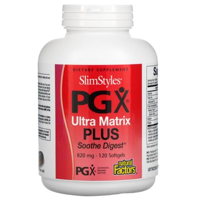 Natural Factors, SlimStyles PG X, Ultra Matrix Plus, 820 мг, 120 м'яких таблеток