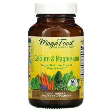 Кальцій і магній MegaFood (Calcium & Magnesium) 60 таблеток
