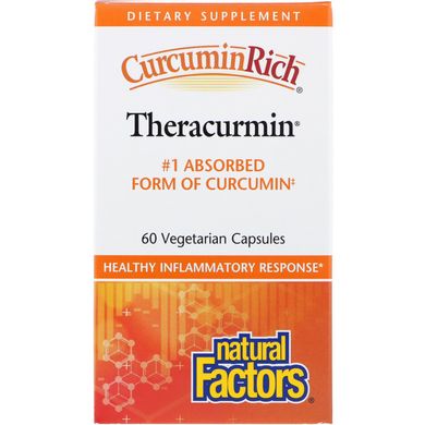 CurcuminRich, теракурмин, Natural Factors, 60 вегетарианских капсул купить в Киеве и Украине