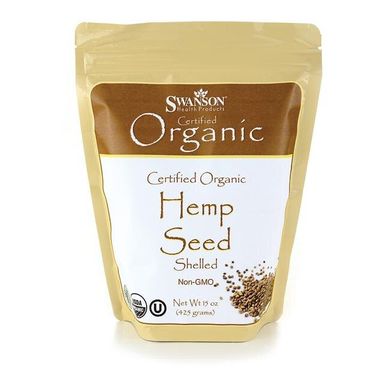 Сертифіковані органічні насіння конопель в шкаралупі, Certified Organic Hemp Seed Shelled, Swanson, 425 г