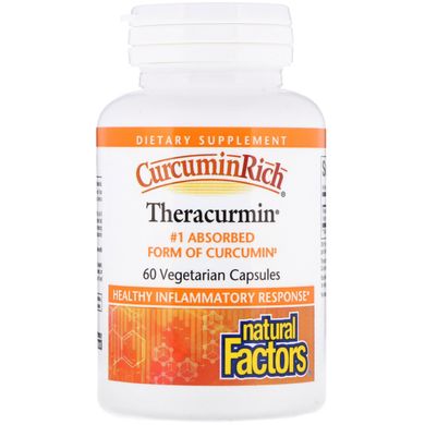 CurcuminRich, теракурмин, Natural Factors, 60 вегетарианских капсул купить в Киеве и Украине