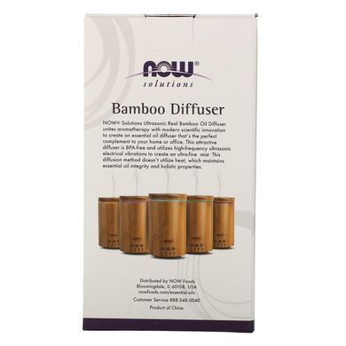 Ультразвуковий розпилювач ефірних олій із натурального бамбука Now Foods (Real Bamboo Ultrasonic Oil Diffuser) 1 розпилювач