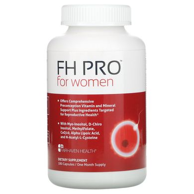 Жіночі мультивітаміни, добавка для вагітності клінічного класу, FH Pro for Women - Clinical-Grade Fertility Supplement, Fairhaven Health, 180 капсул