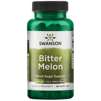 Повний спектр гірка диня, Full-Spectrum Bitter Melon, Swanson, 500 мг, 60 капсул