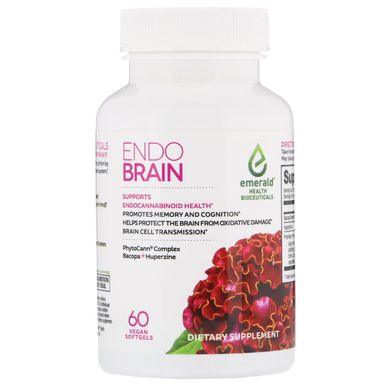 Покращення роботи мозку, EndoBrain, Emerald Health Bioceuticals, Inc, 60 капсул