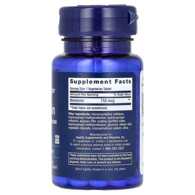 Мелатонін 6-годинний Life Extension (Melatonin 6 Hour Timed Release) 0.75 мг 60 таблеток