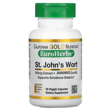 Екстракт звіробою California Gold Nutrition (St. John's Wort) 300 мг 60 капсул